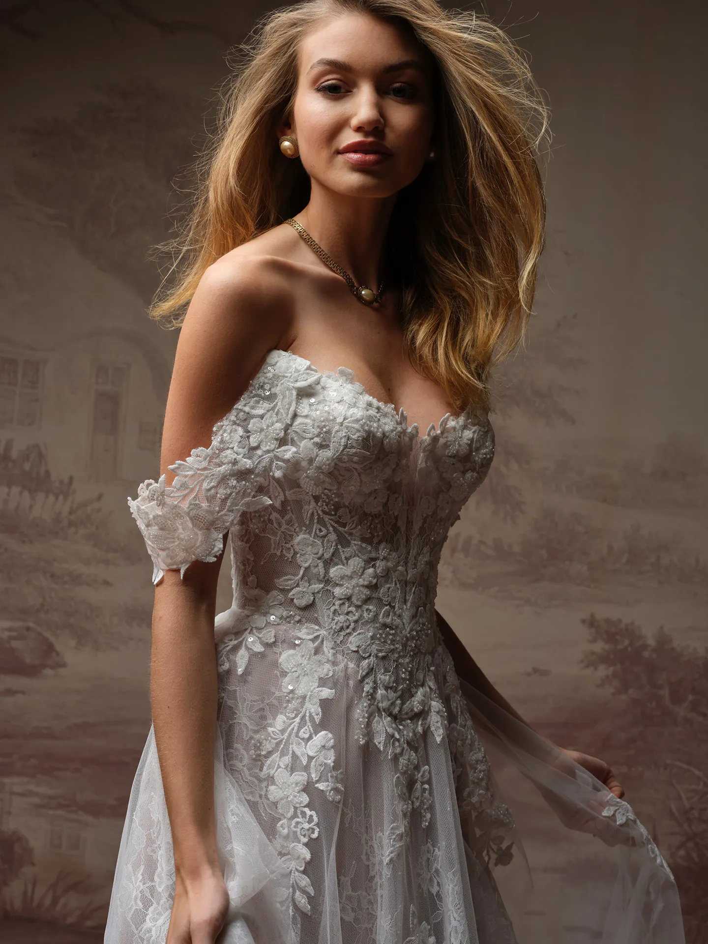 Hadley Beaded Lace Cat Eye A-Line Wedding Dress | Maggie Sottero