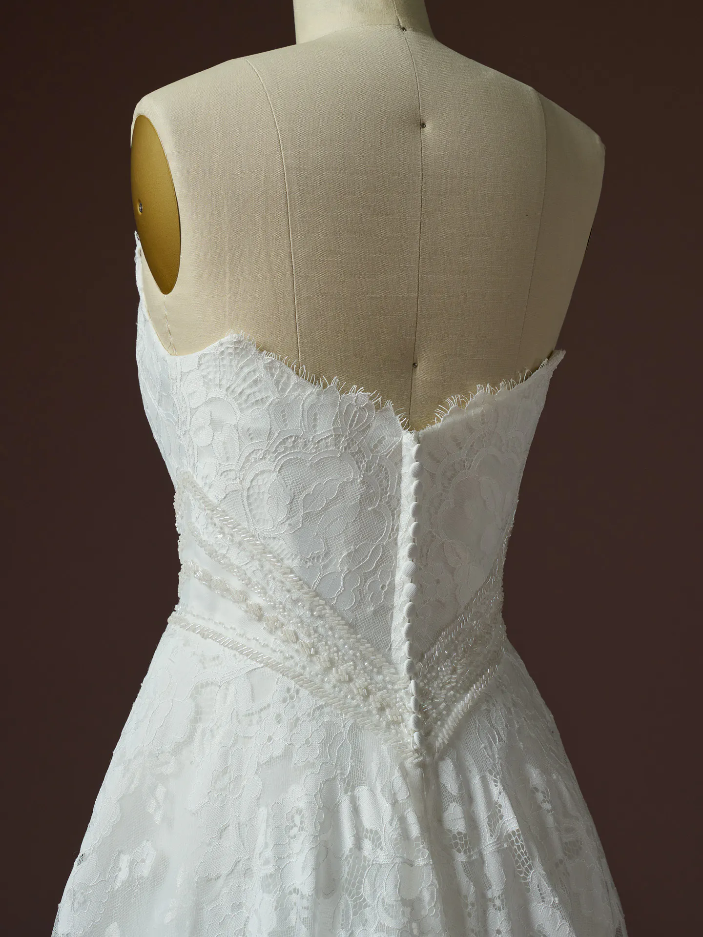 Mischa lace tulle A-line wedding dress back view Maggie Sottero.