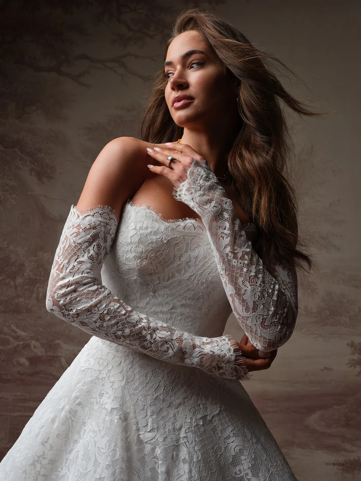 Maggie Sottero Serena lace ballgown front view.
