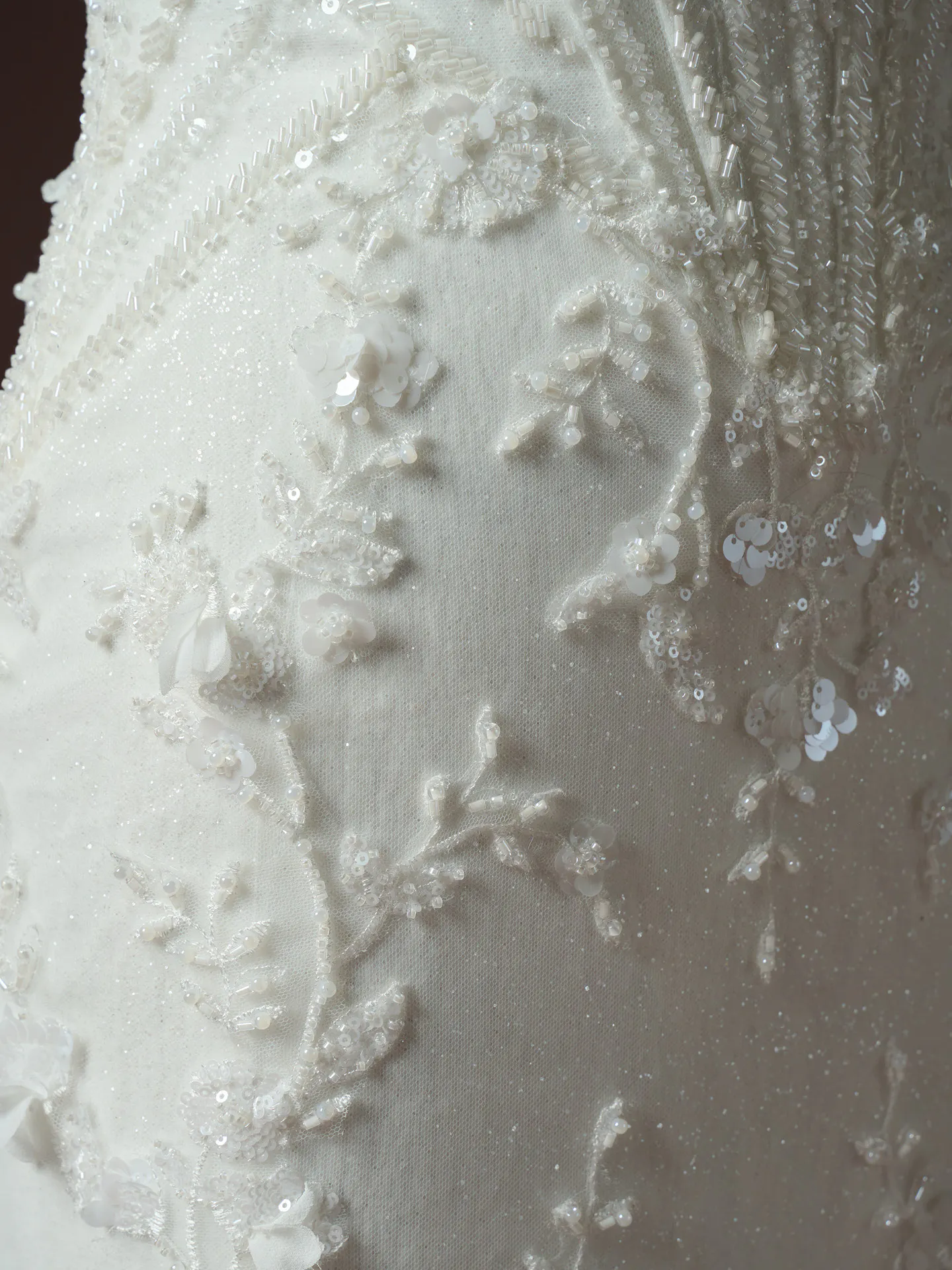 Maggie Sottero Stasia lace detail closeup.