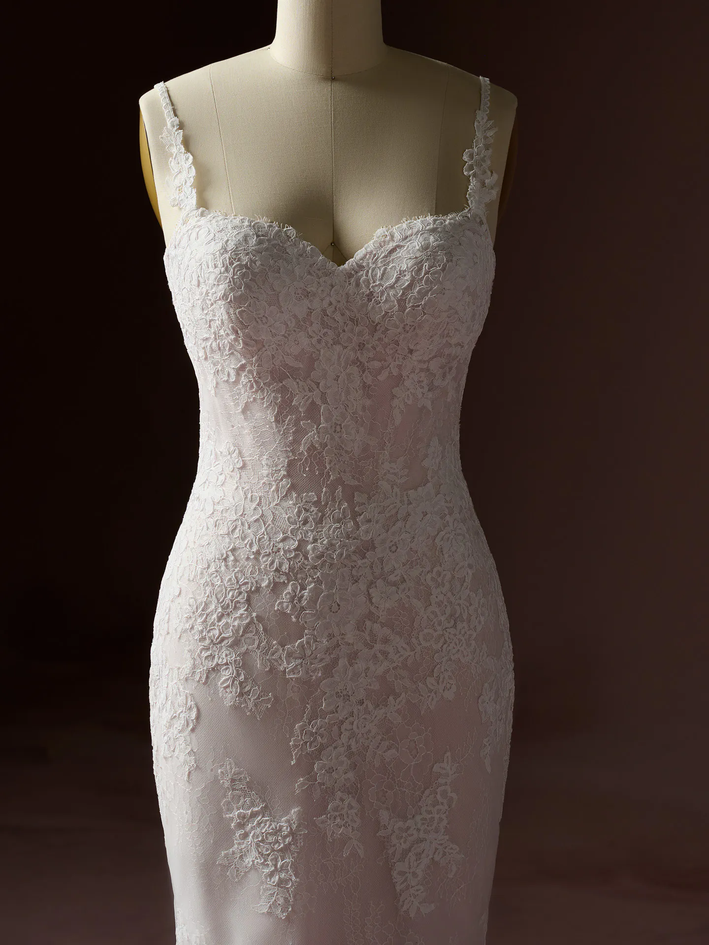 Rebecca Ingram Esmeralda lace fit-and-flare dress, front view.