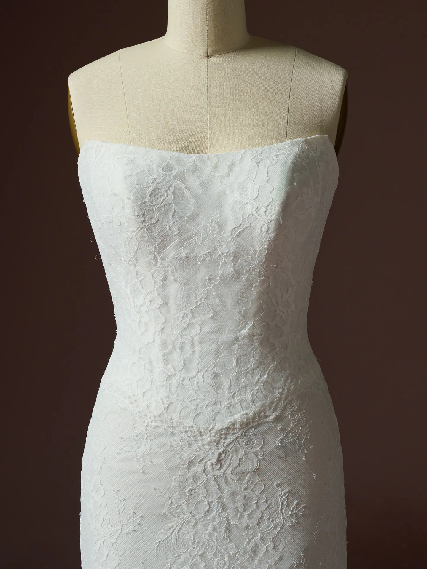 Rebecca Ingram Samira fit-and-flare lace dress, front view.