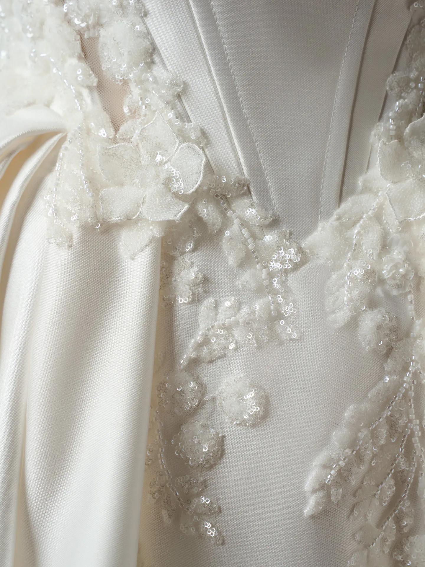 Sottero and Midgley Burke Lane beaded lace detail close up.