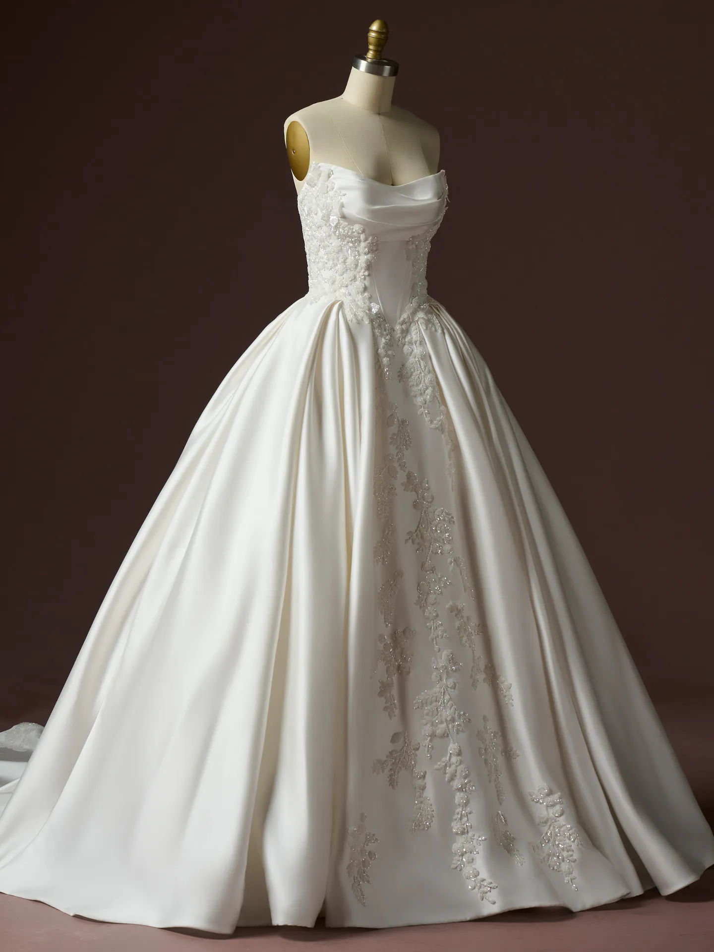 Sottero and Midgley Burke Lane beaded lace ballgown front view.