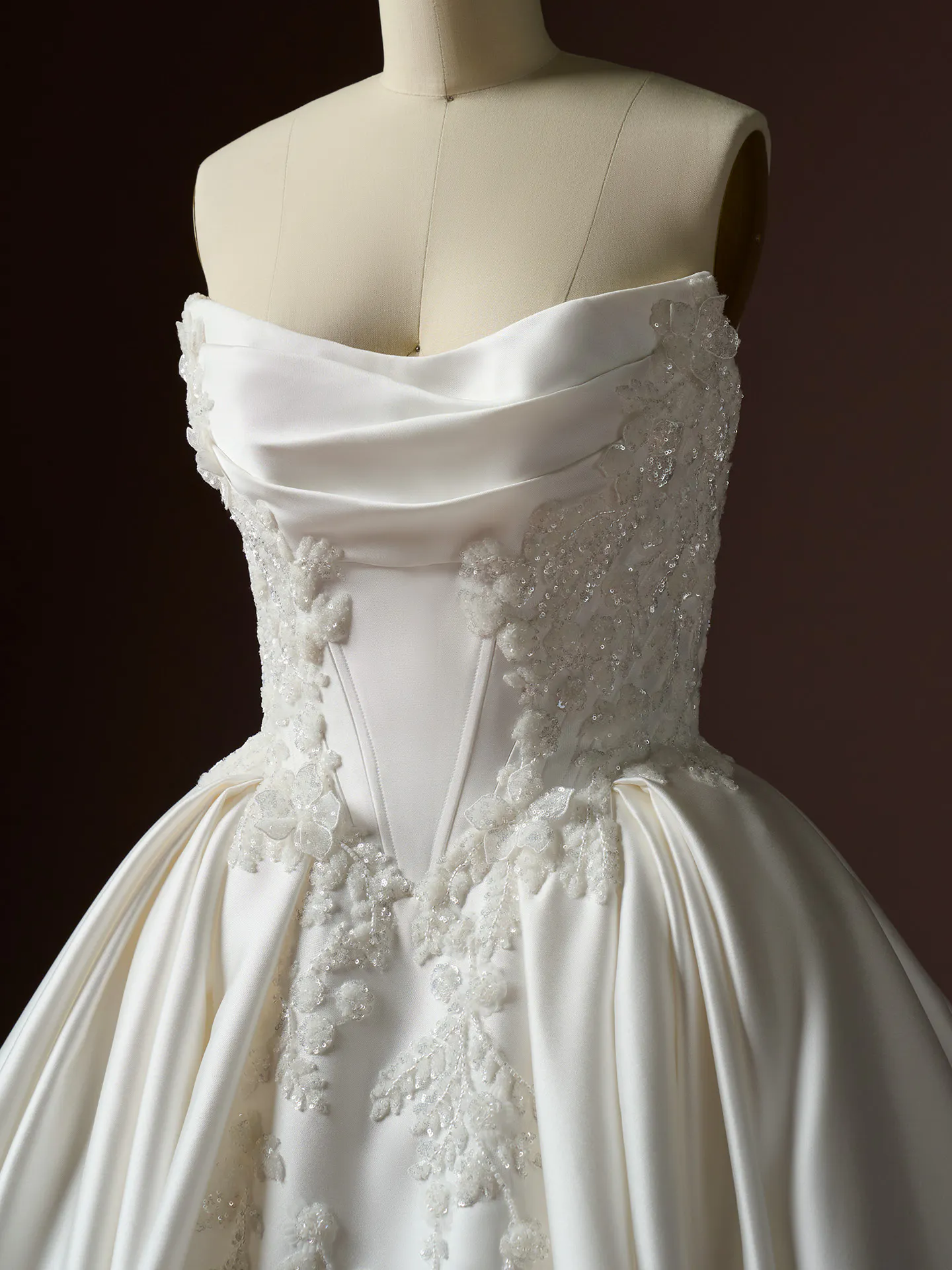 Sottero and Midgley Burke Lane ballgown front view with beaded lace details.
