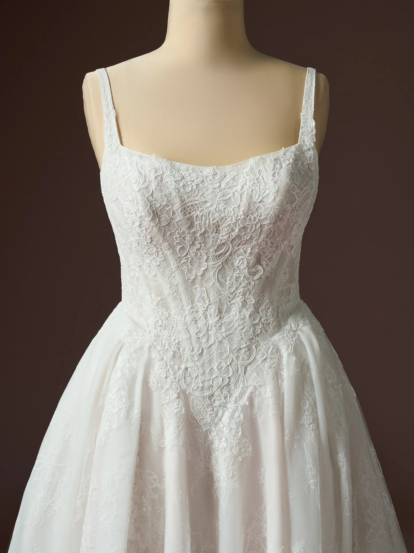 Sottero and Midgley Ivandra, front view, lace detail, ballgown style, glitter tulle fabric.