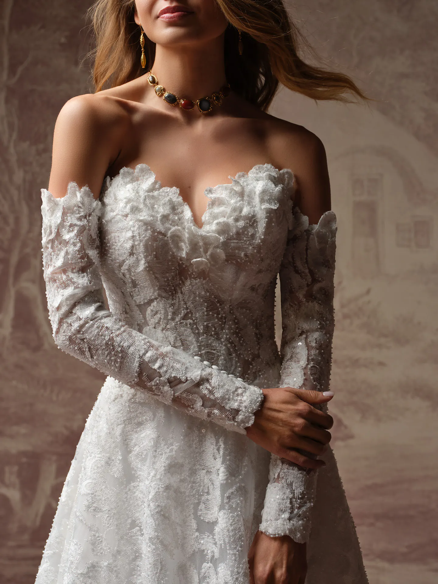 Merrigan Beaded Lace A-Line Wedding Dress | Sottero and Midgley