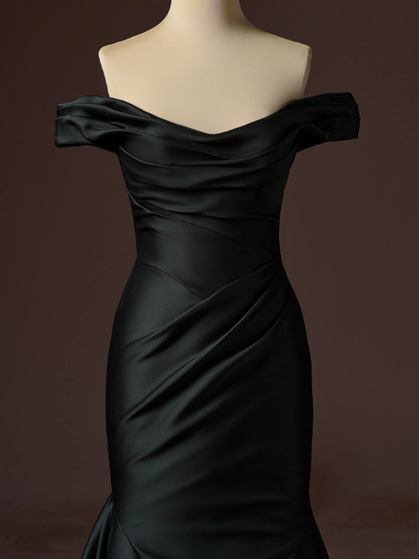 Sottero and Midgley Recine satin fit-and-flare dress, front view.