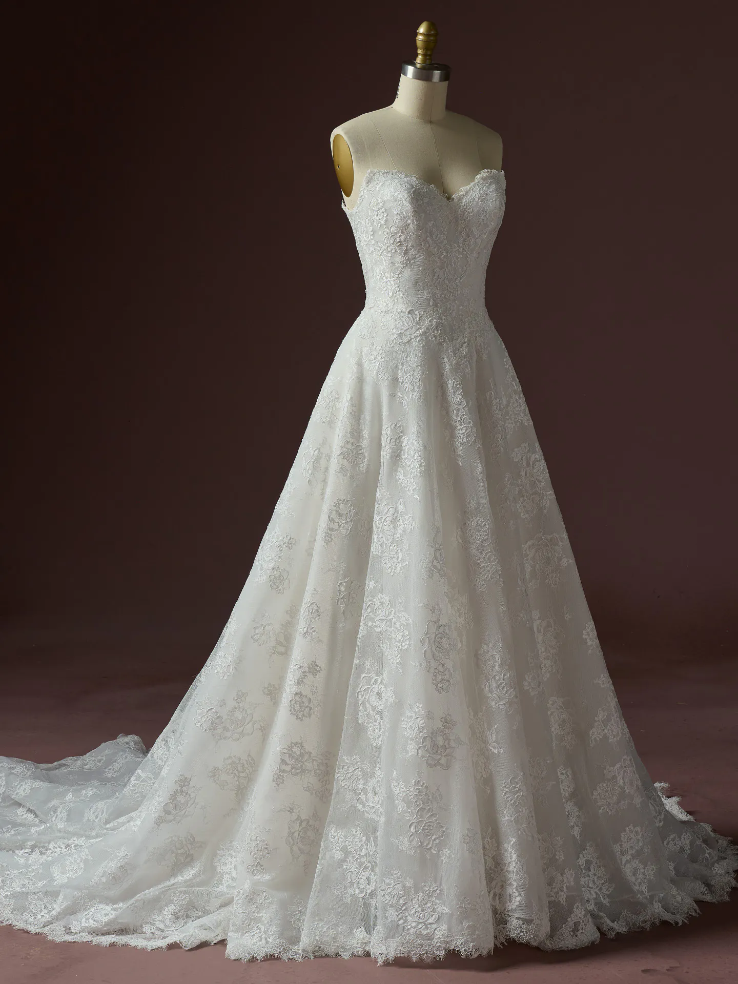 Sottero and Midgley Vespera A-Line dress, front view on mannequin.