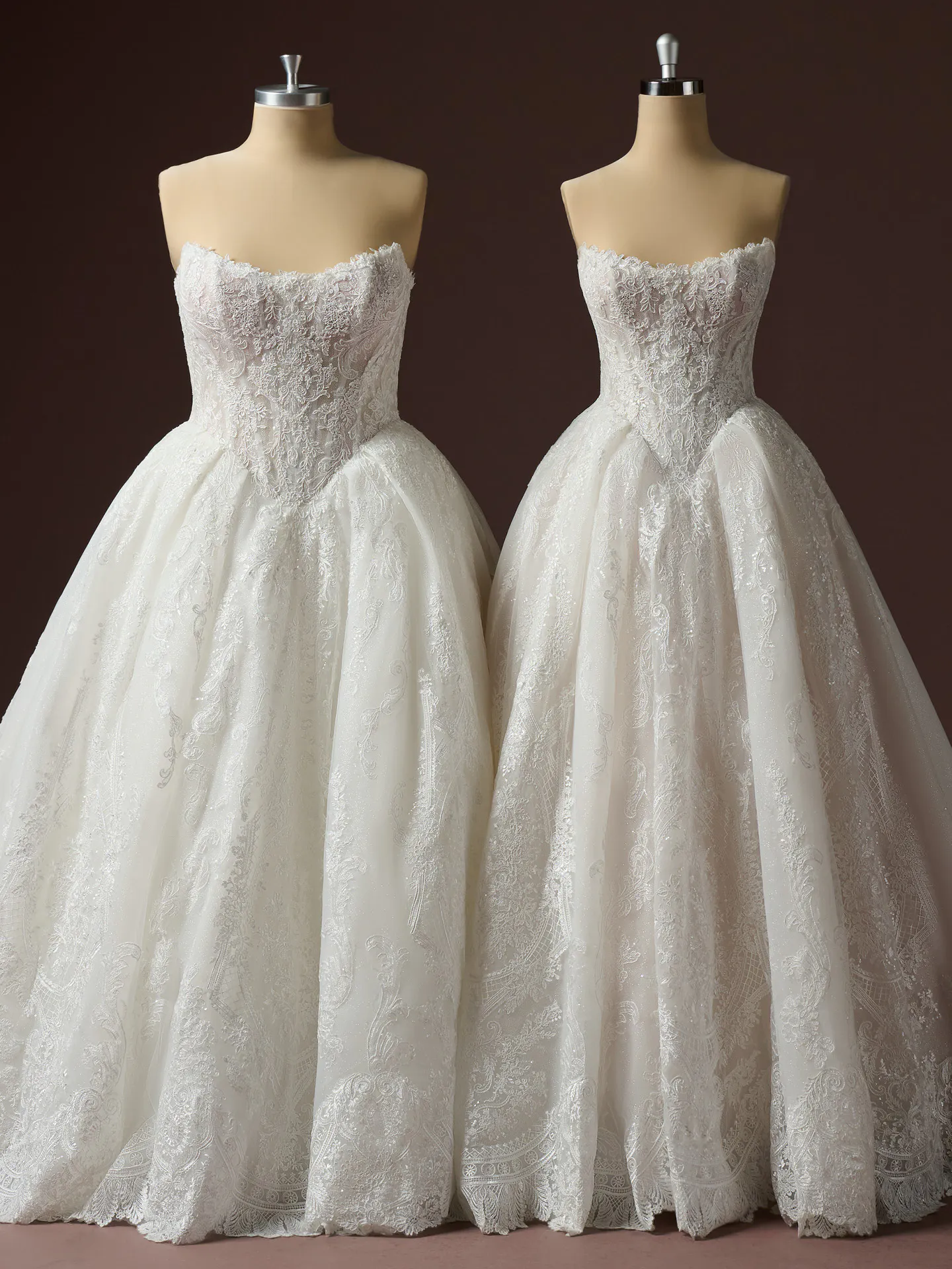 Yesenia sequin lace ballgown, front view Sottero and Midgley.