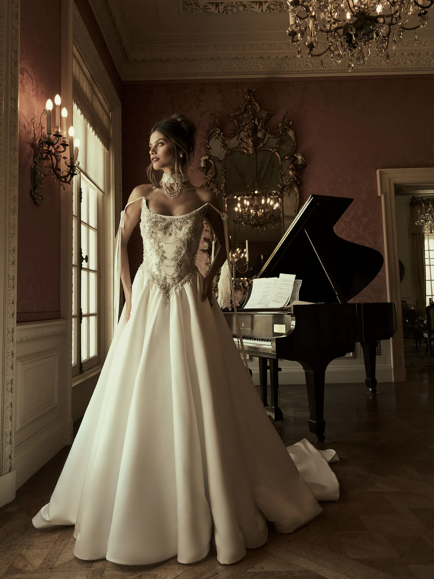 beaded satin wedding dress Aelarion Bodice | Sottero and Midgley this gown is as Color:White/Silver Foil Birthday dress 🖤🤍, •, colourway-manhattan