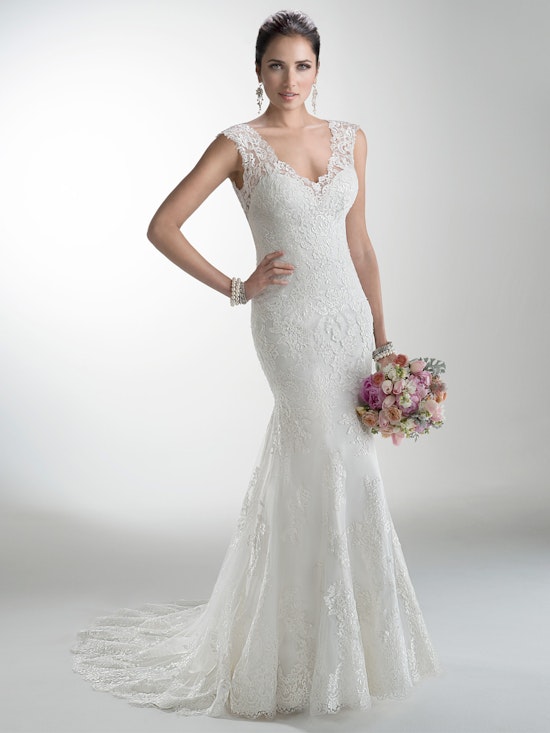 Melanie (4MS061) Vintage Lace Wedding Dress by Maggie Sottero