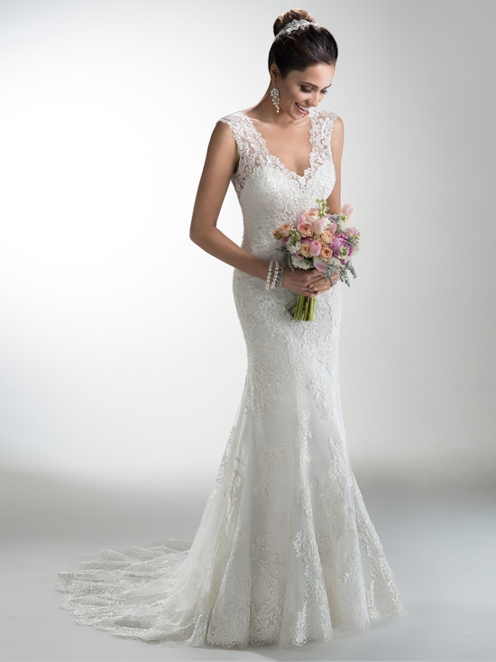 Melanie (4MS061) Vintage Lace Wedding Dress by Maggie Sottero