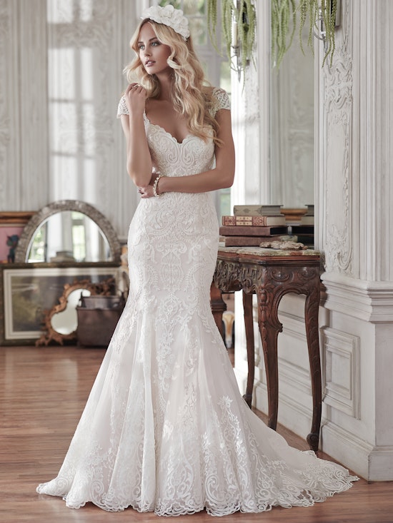 Rosamund (Curve) (CRV-6MT199) Lace Wedding Dress by Maggie Sottero