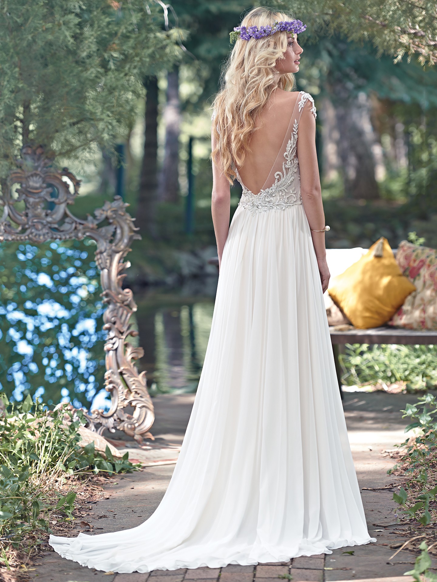 marina strapless roused gown