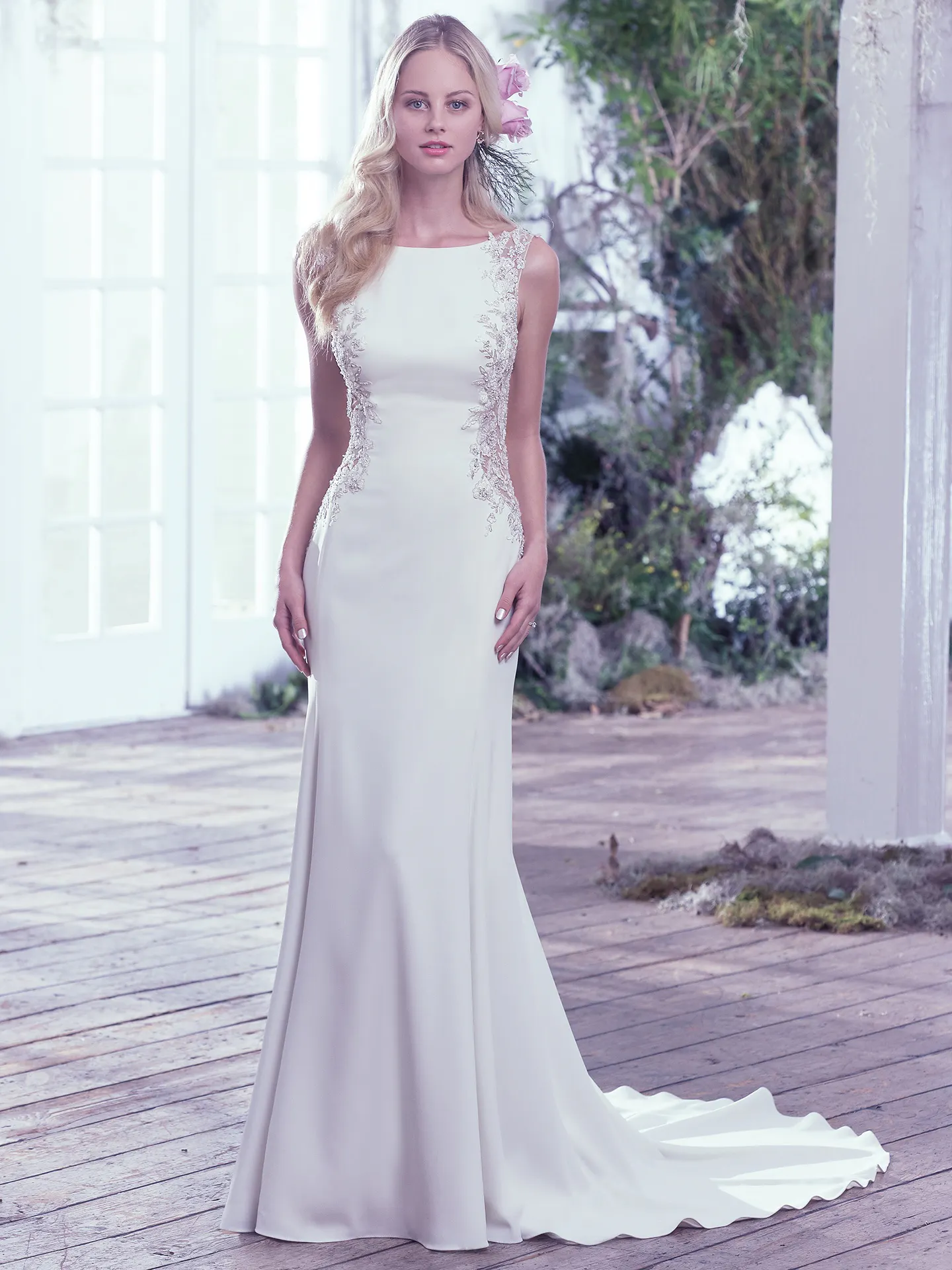 Andie  Simple Crepe Wedding Dress by Maggie Sottero