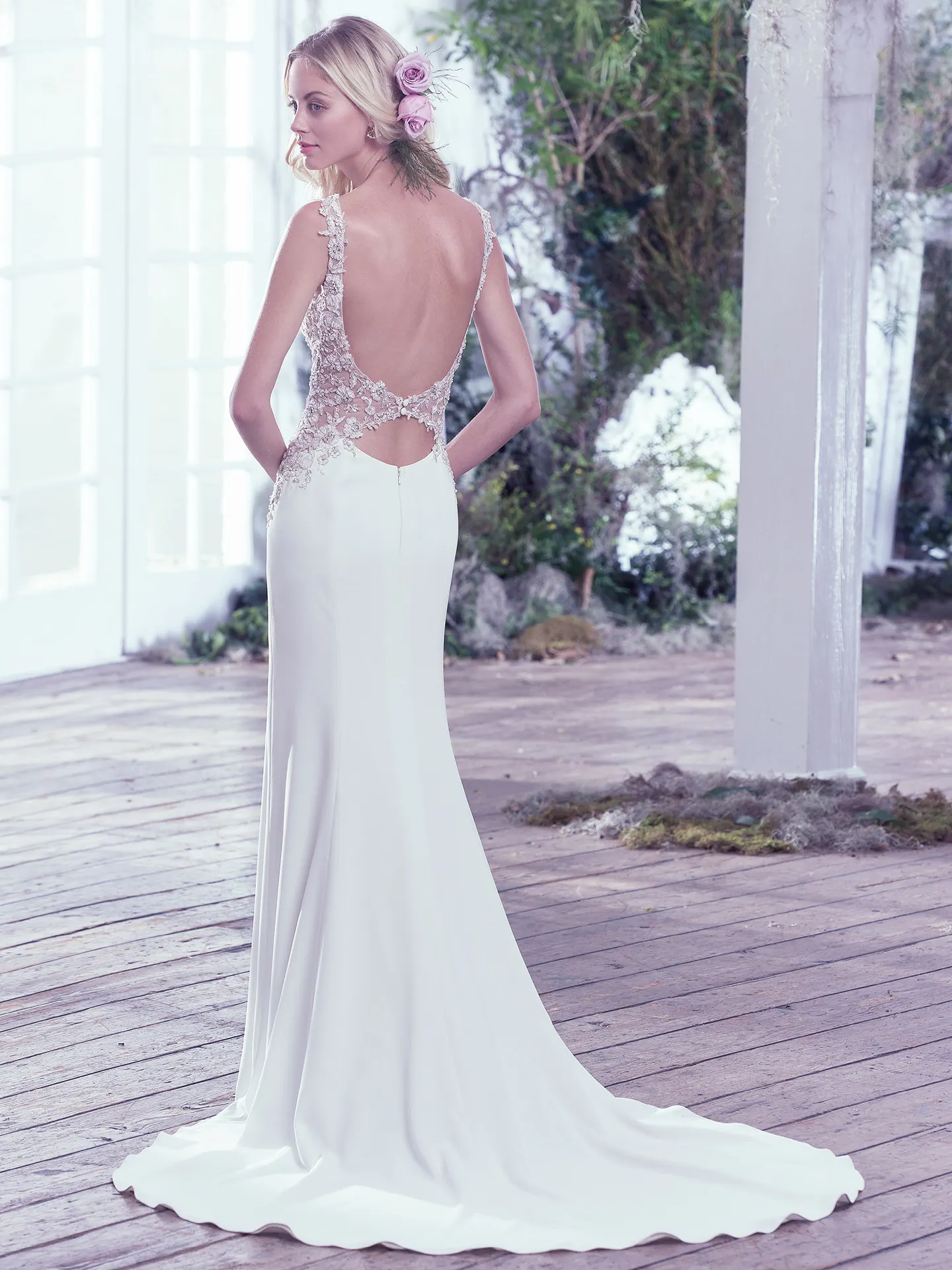 Andie  Simple Crepe Wedding Dress by Maggie Sottero