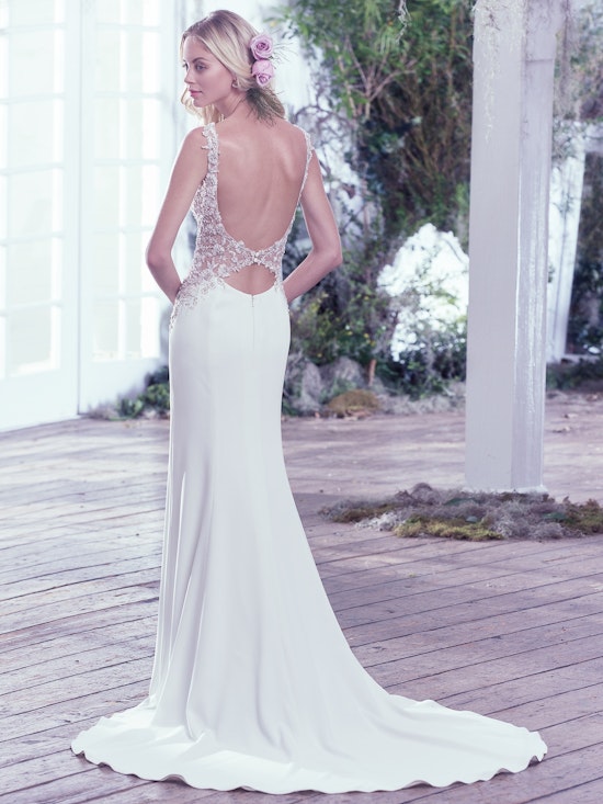 Andie (6MS768) Simple Crepe Wedding Dress by Maggie Sottero