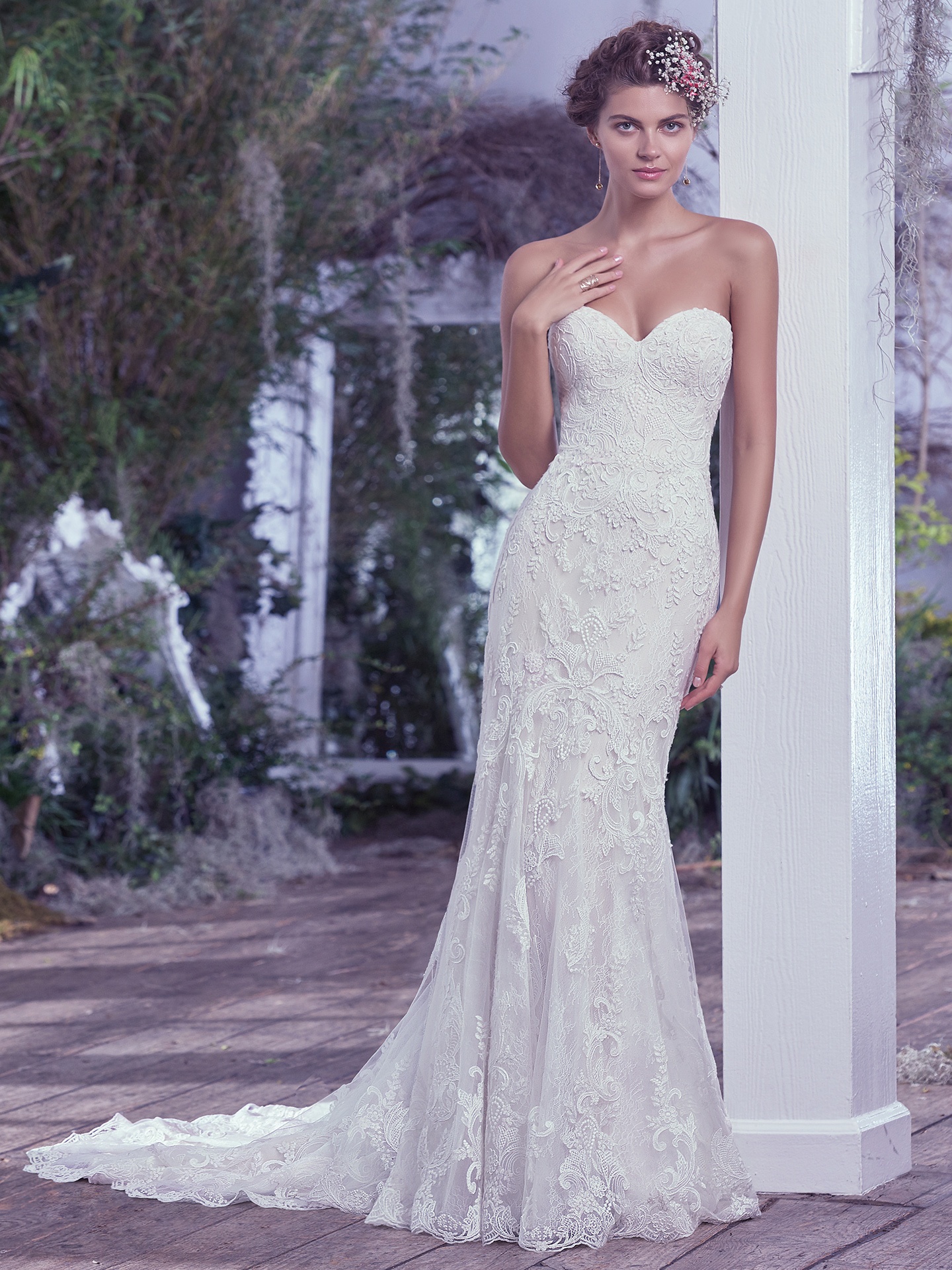 maggie sottero strapless lace wedding dresses