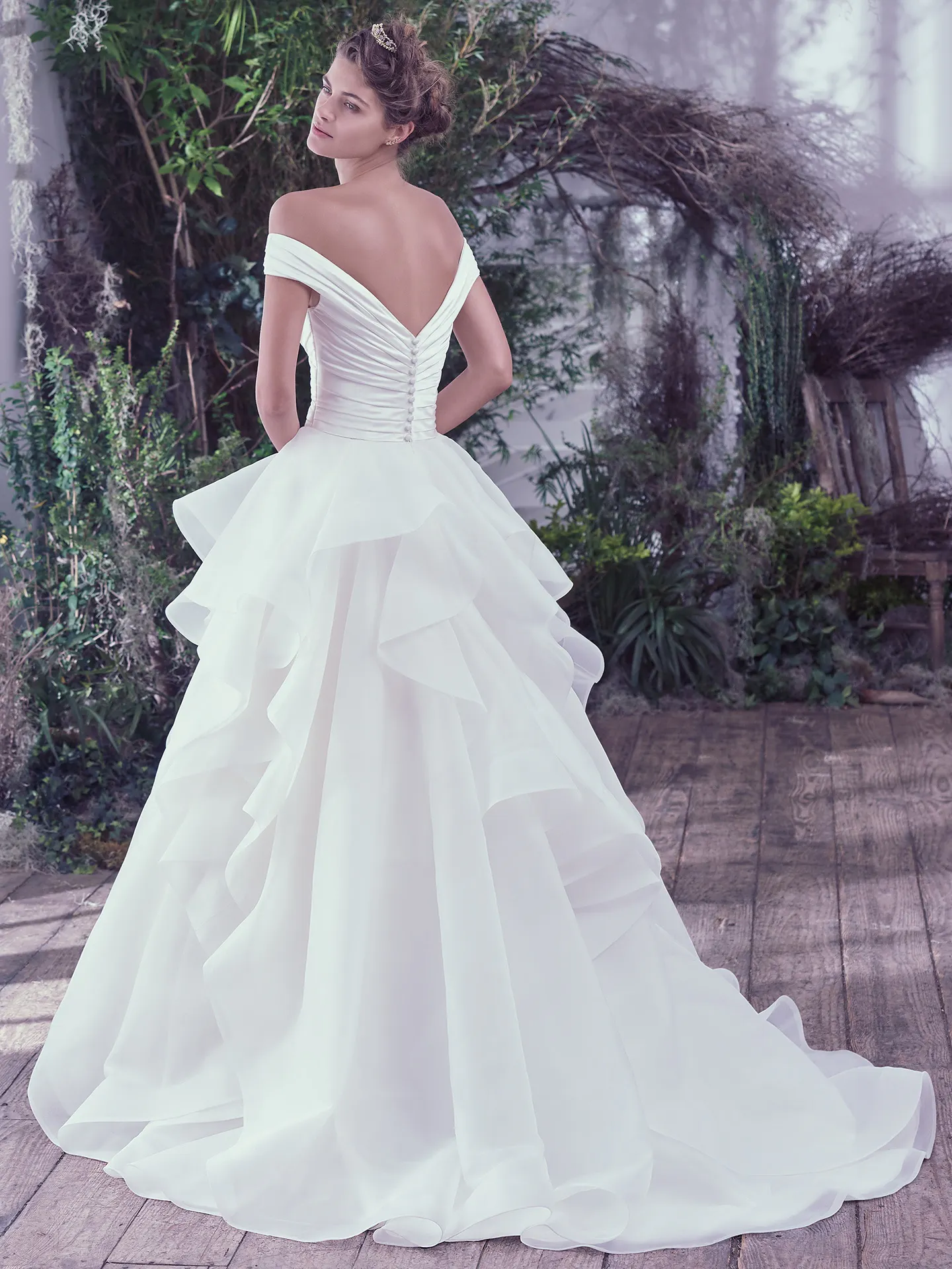 Zulani Simple Off the Shoulder Wedding Dress by Maggie Sottero