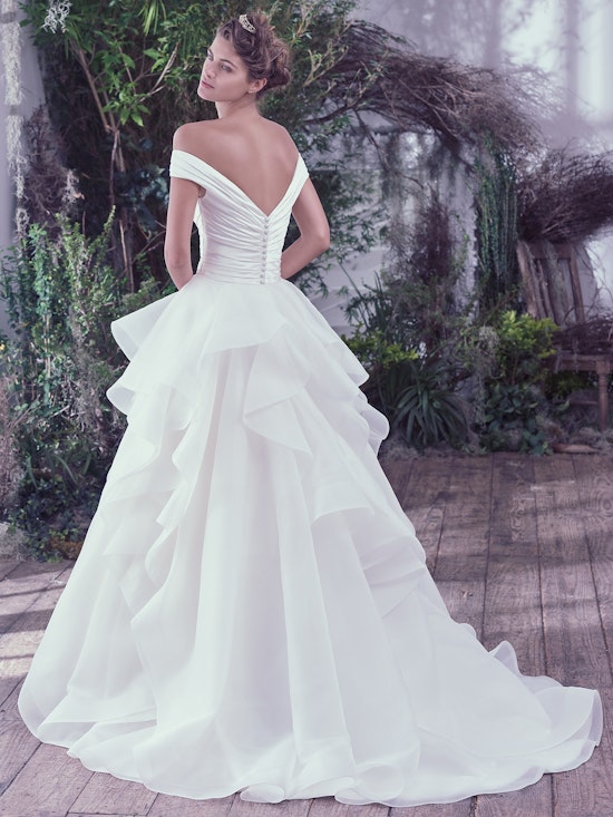 Zulani (6MW835) Simple Off the Shoulder Wedding Dress by Maggie Sottero