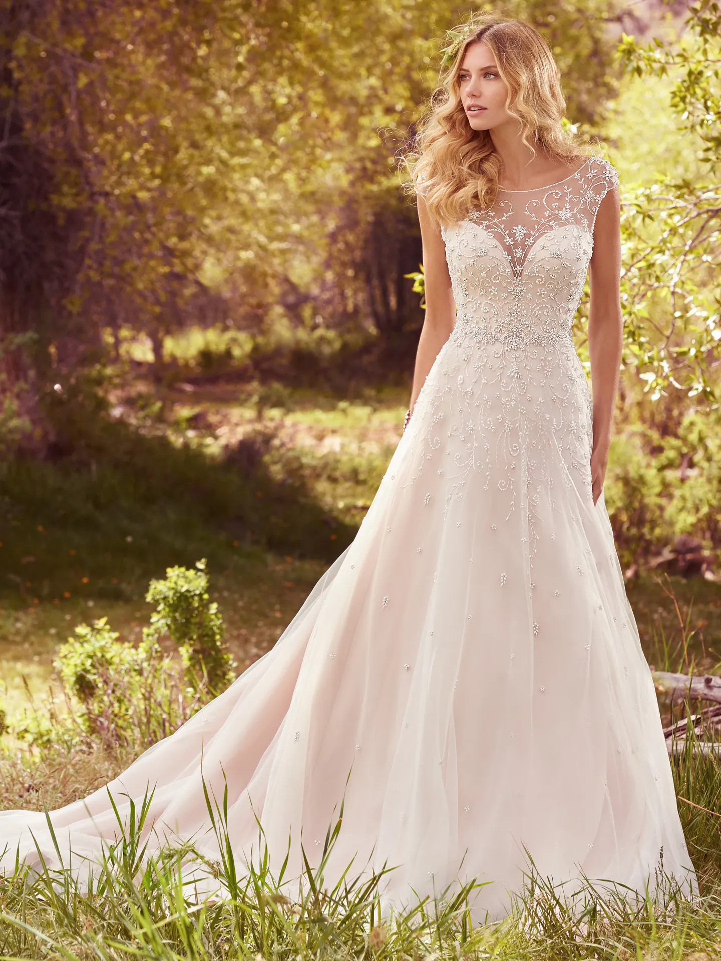 Freesia  Beaded A Line Wedding Dress by Maggie Sottero