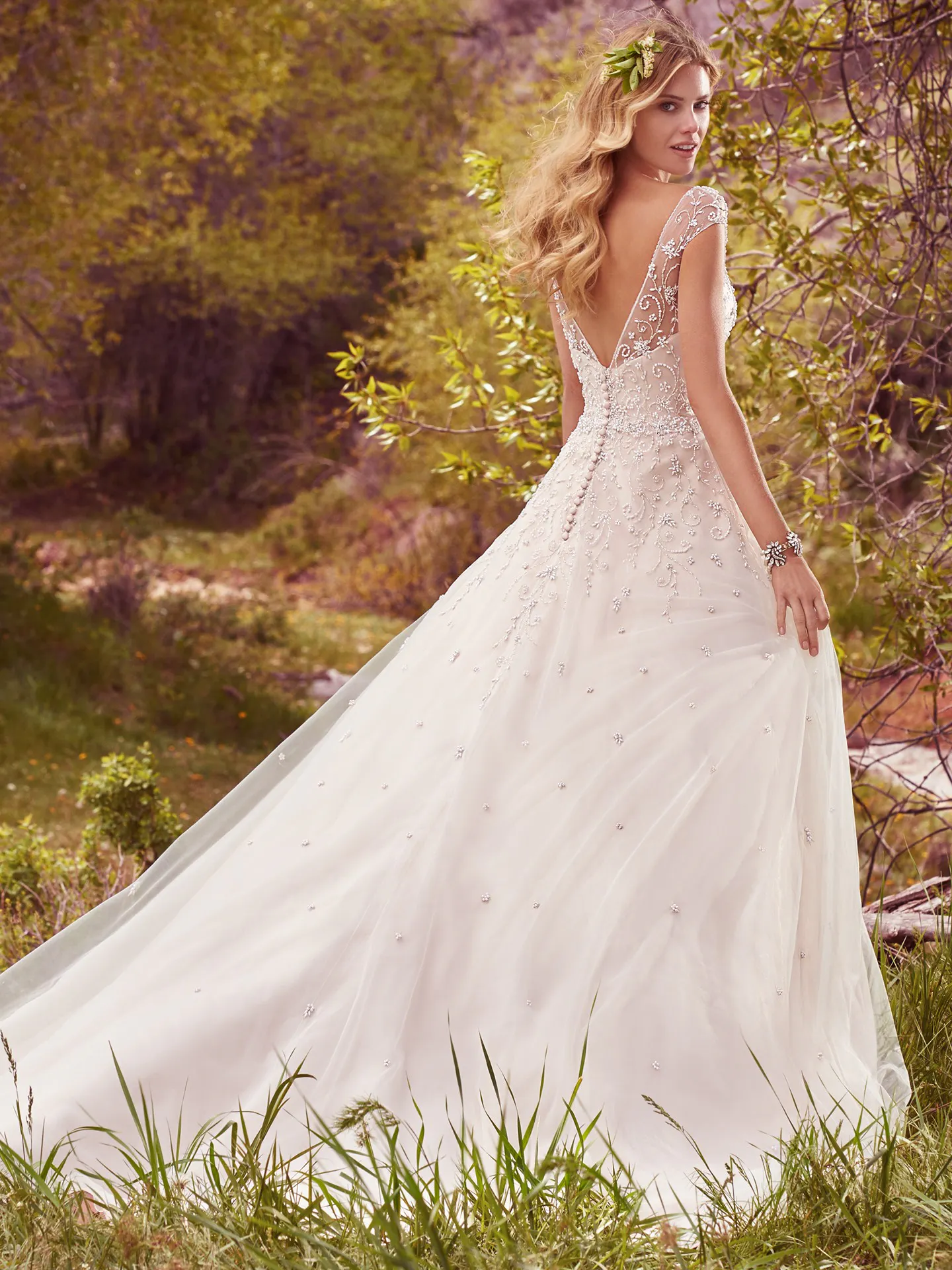Freesia  Beaded A Line Wedding Dress by Maggie Sottero