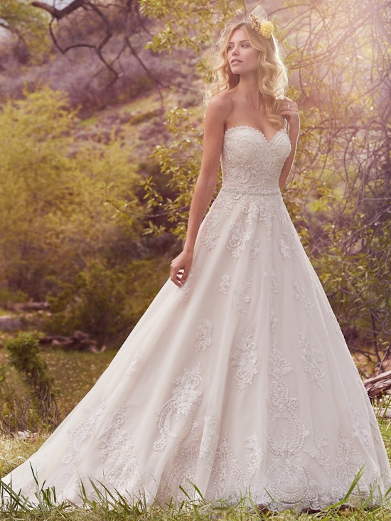 Reba (7MS335) Rustic Lace Wedding Dress by Maggie Sottero