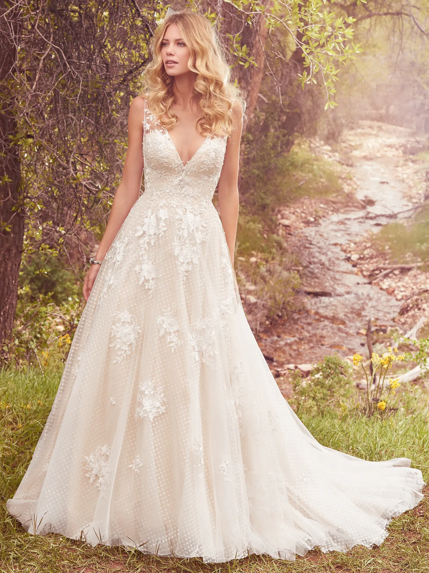 Meryl  Vintage Lace Wedding Dress by Maggie Sottero