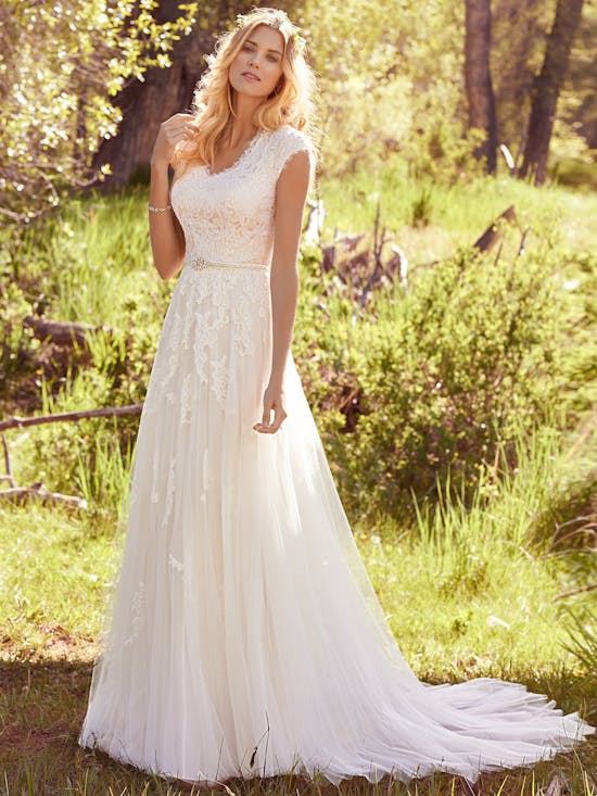 Ashley (7MS410) Modest Lace Wedding Dress by Maggie Sottero