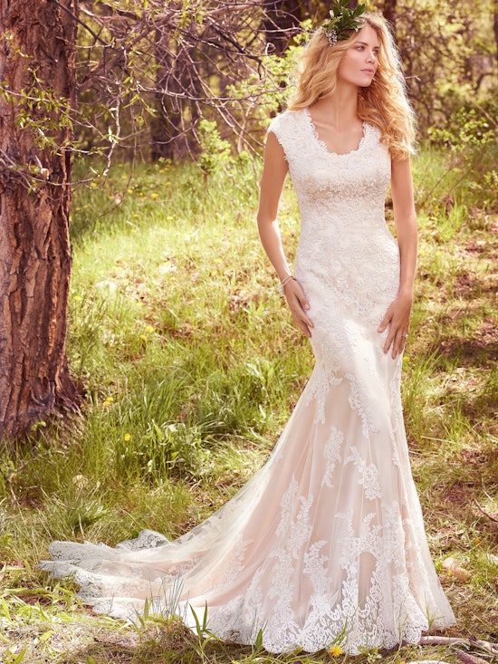 Elsa (7MS411) Modest Lace Wedding Dress by Maggie Sottero