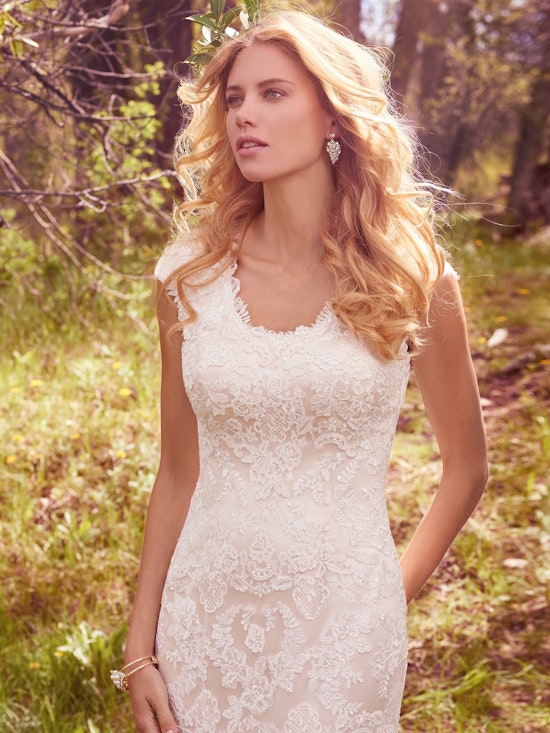 Elsa (7MS411) Modest Lace Wedding Dress by Maggie Sottero