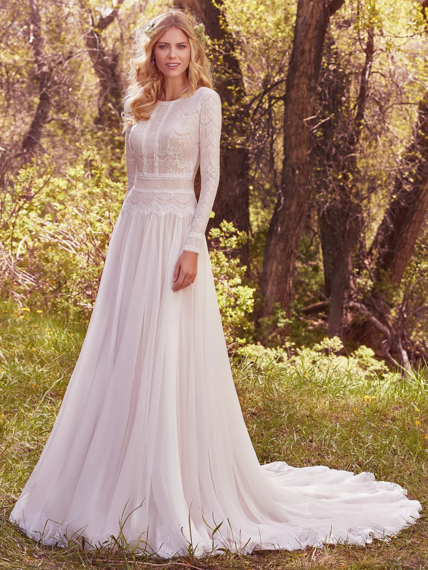 Deirdre Marie  Modest Vintage lace Wedding Dress by Maggie Sottero