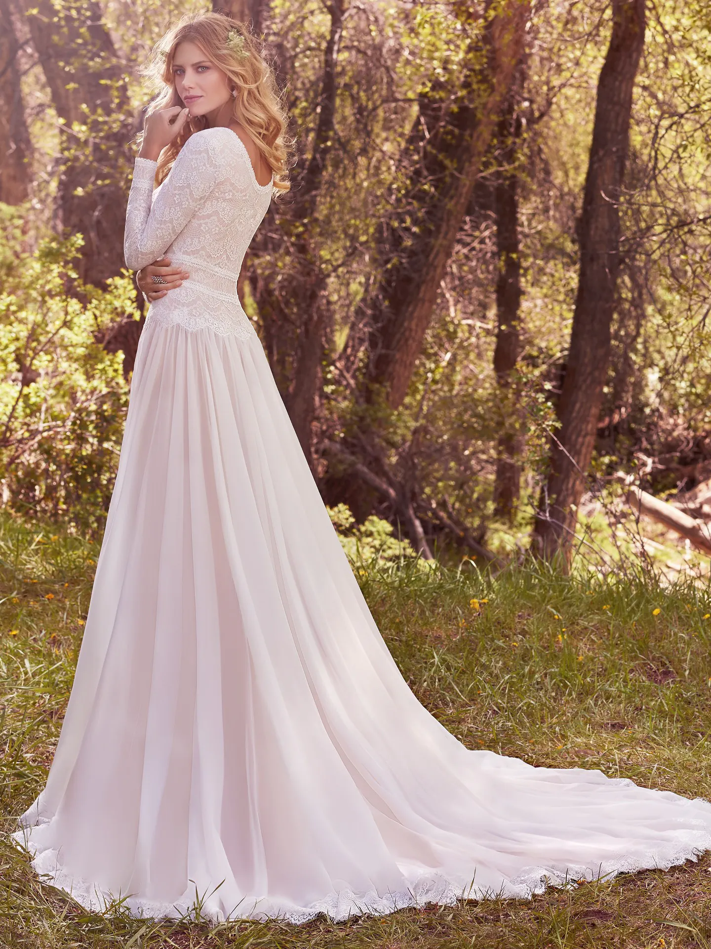 Deirdre Marie  Modest Vintage lace Wedding Dress by Maggie Sottero