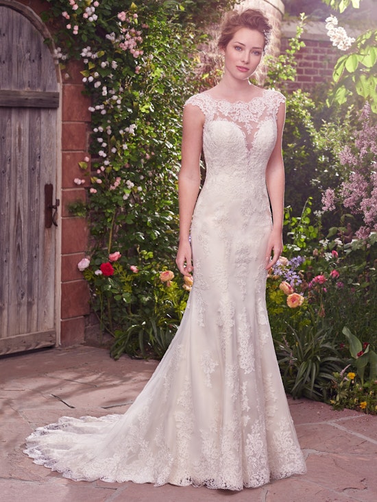 Julie (7RS328) Vintage lace Wedding Dress by Rebecca Ingram