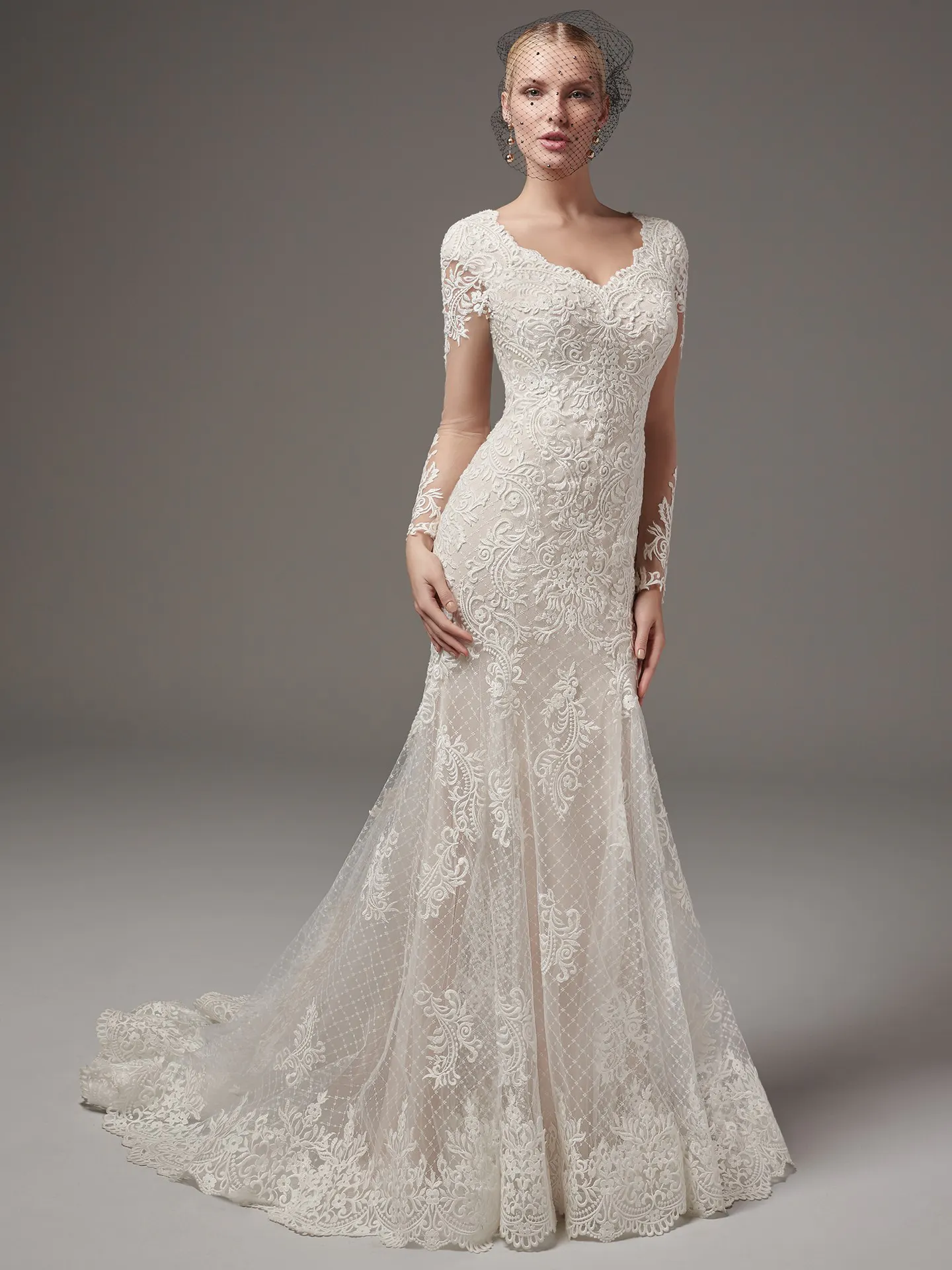 Melrose Lynette  Modest Long Sleeve Wedding Dress by Sottero and Midgley