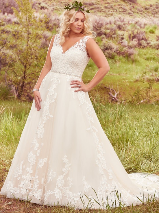 Sybil (Curve) (CRV-5MS701) Lace Wedding Dress by Maggie Sottero