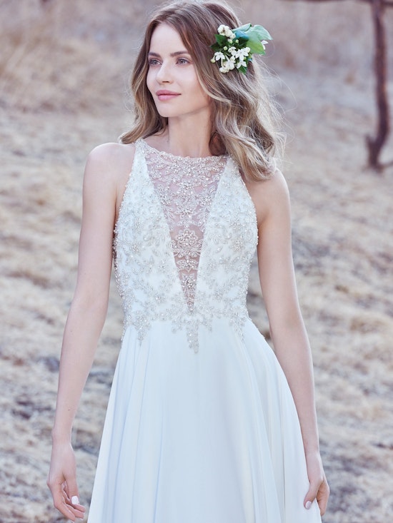 Maren (7MC940) Chiffon Boho Wedding Dress by Maggie Sottero