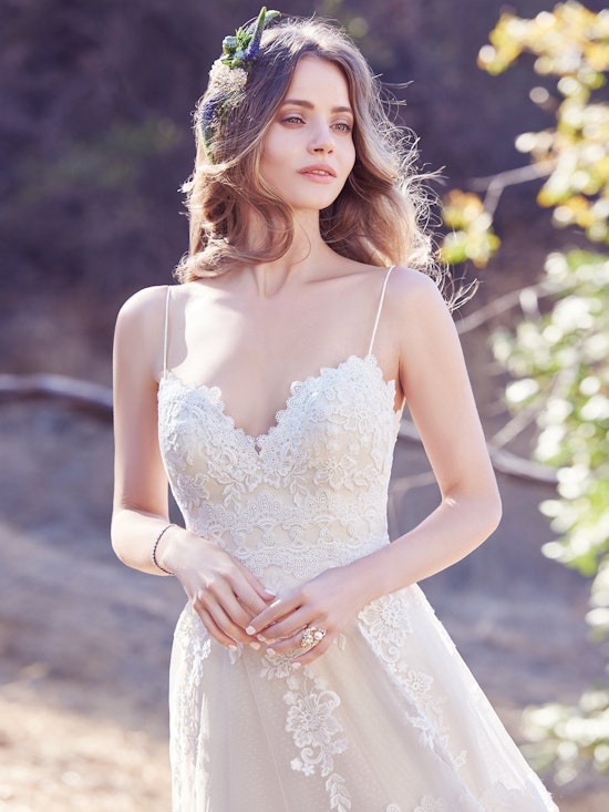 Emily (7MC991) Lace Boho Wedding Dress by Maggie Sottero