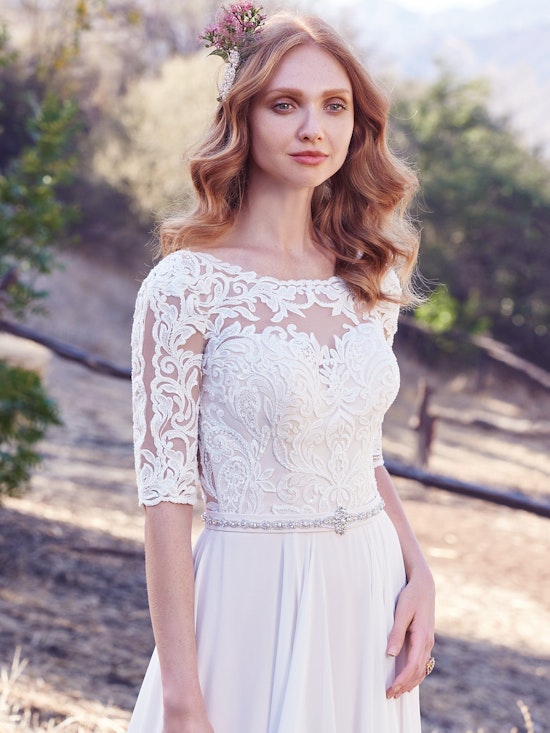 Darcy (7MS983) Chiffon Boho Wedding Dress by Maggie Sottero