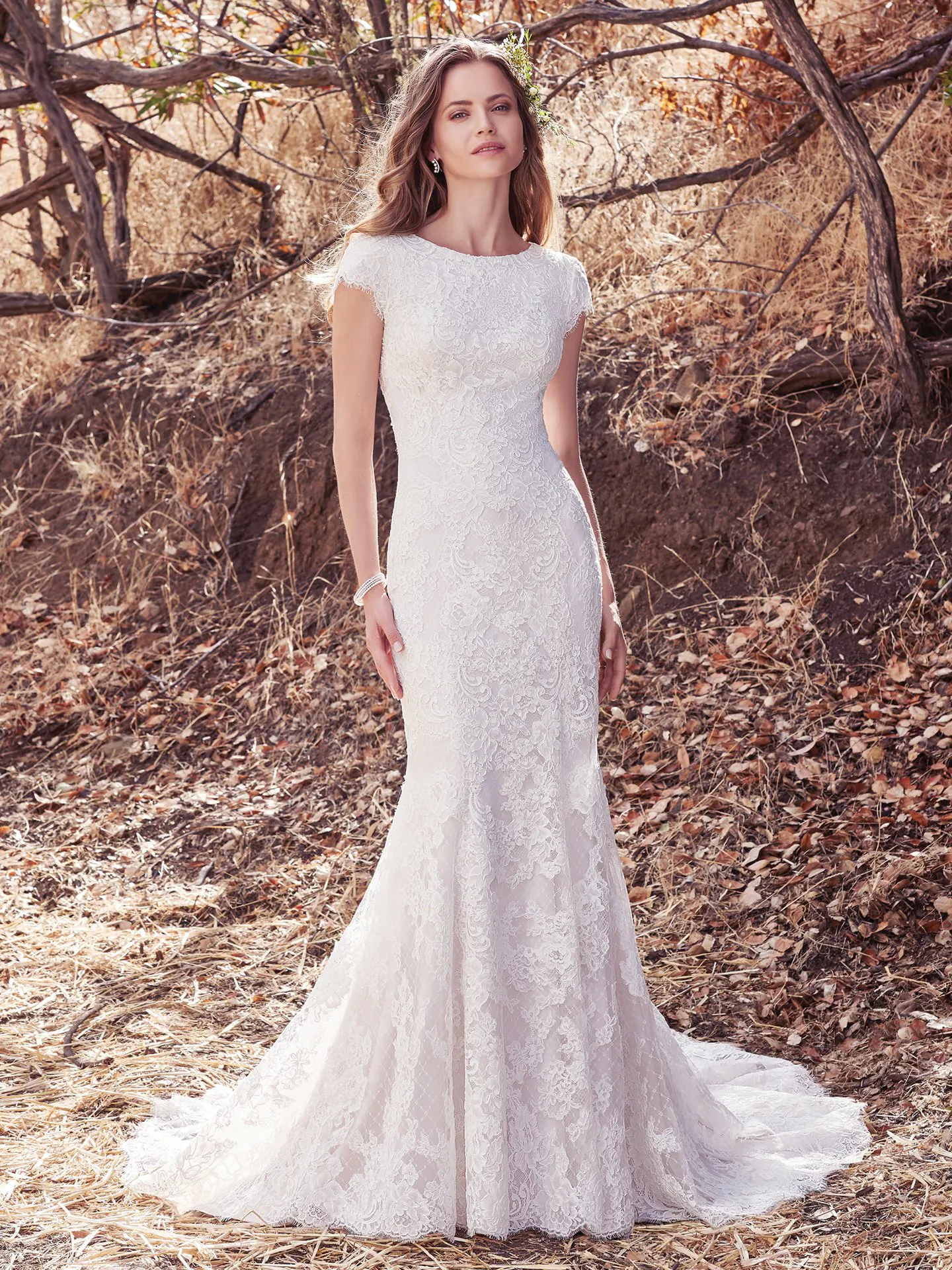 Hudson Lynette  Vintage Modest Wedding Dress by Maggie Sottero