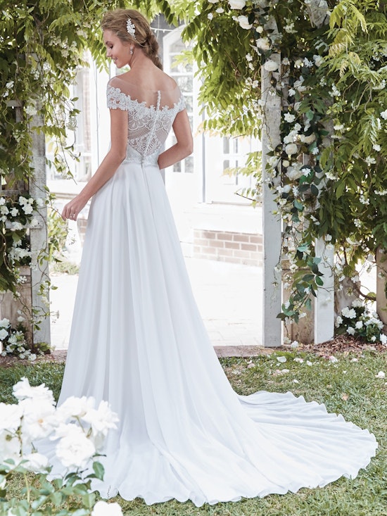 Beatrice (7RC890) Chiffon Boho Wedding Dress by Rebecca Ingram