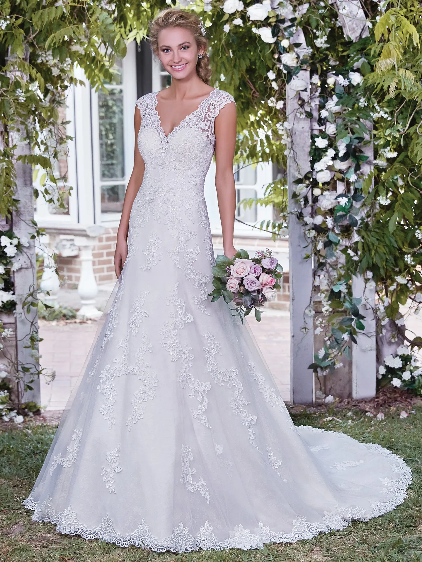Patricia Rustic Lace Wedding Dress by Rebecca Ingram