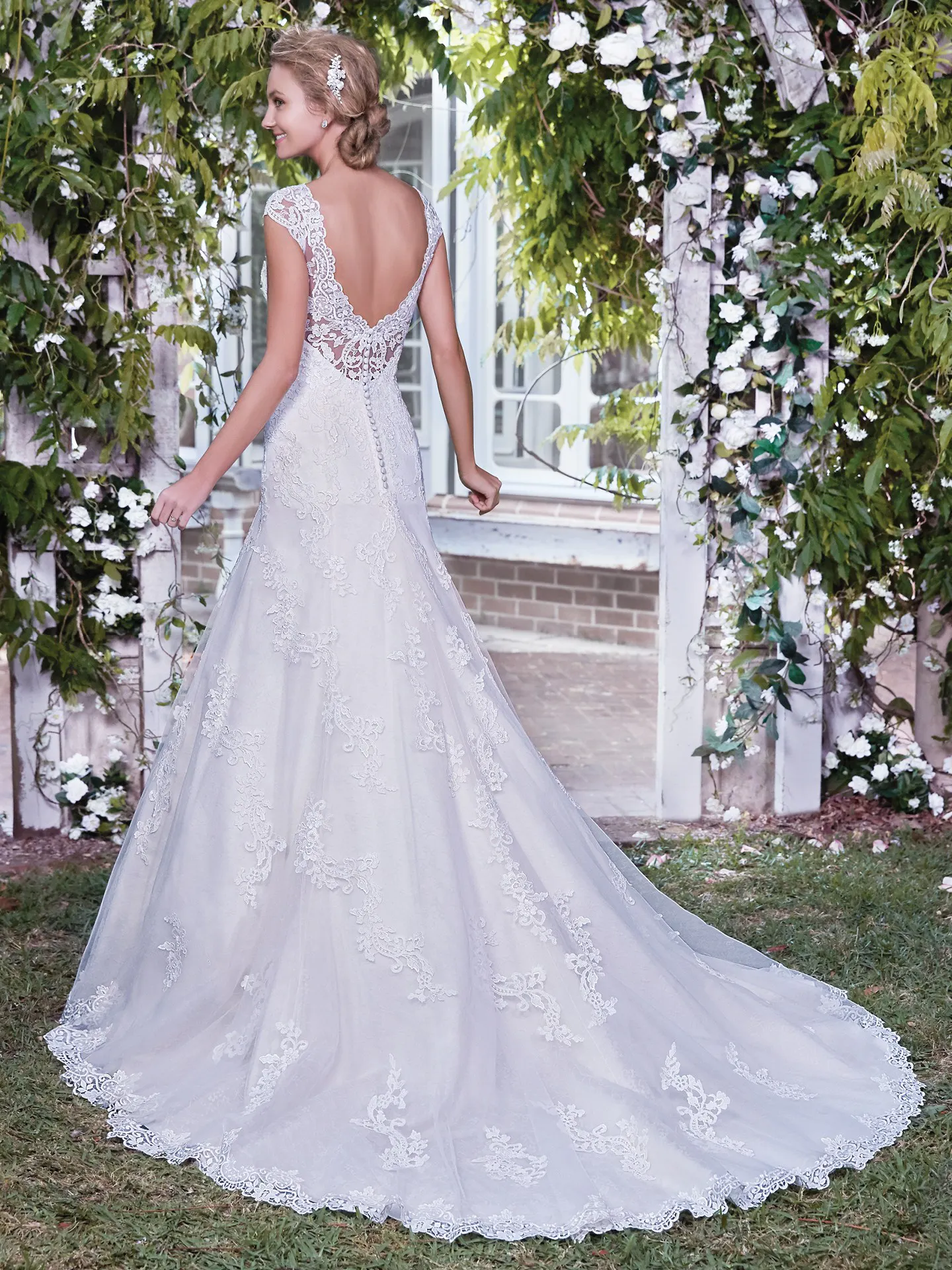Patricia Rustic Lace Wedding Dress by Rebecca Ingram