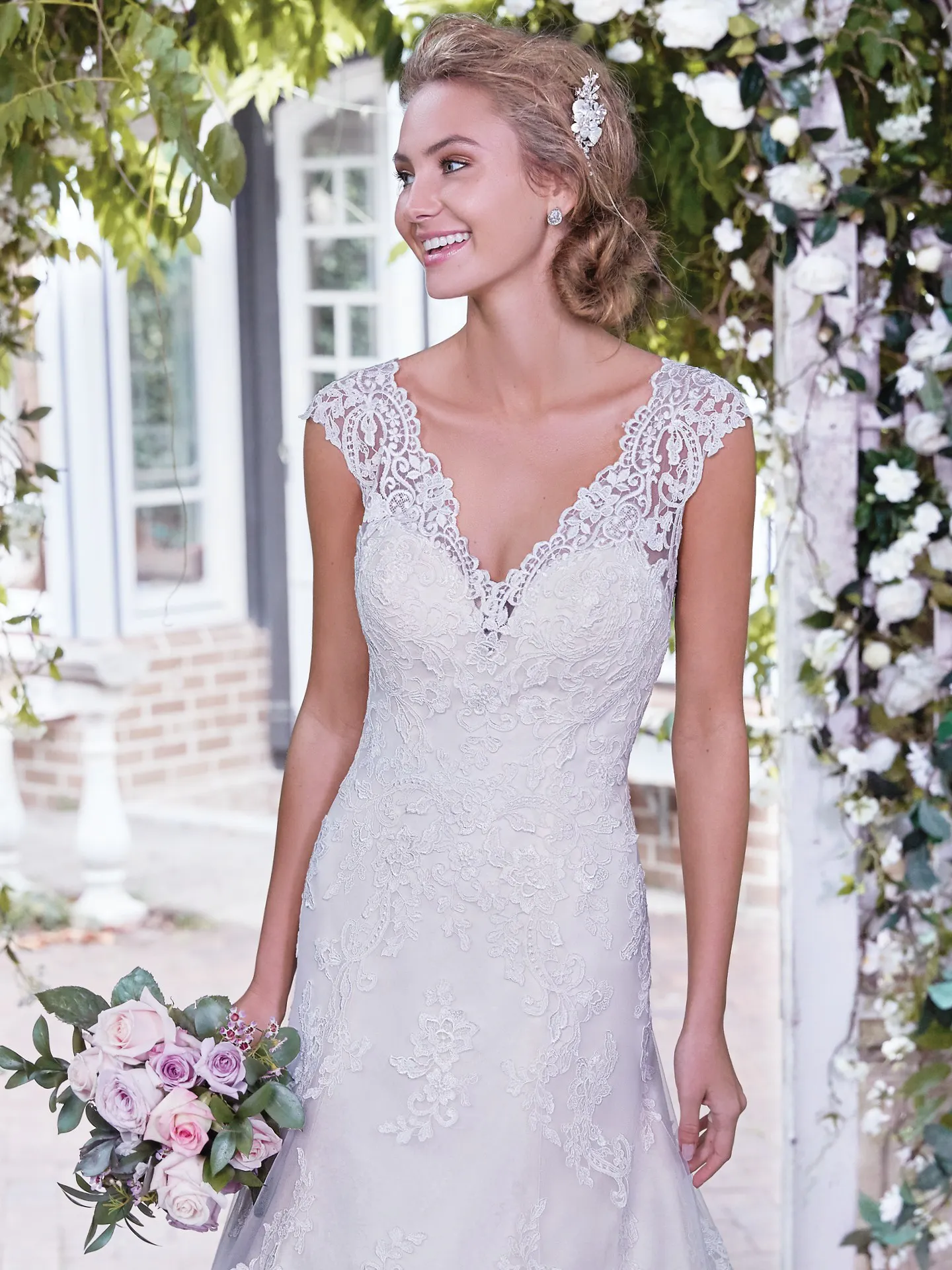 Patricia Rustic Lace Wedding Dress by Rebecca Ingram