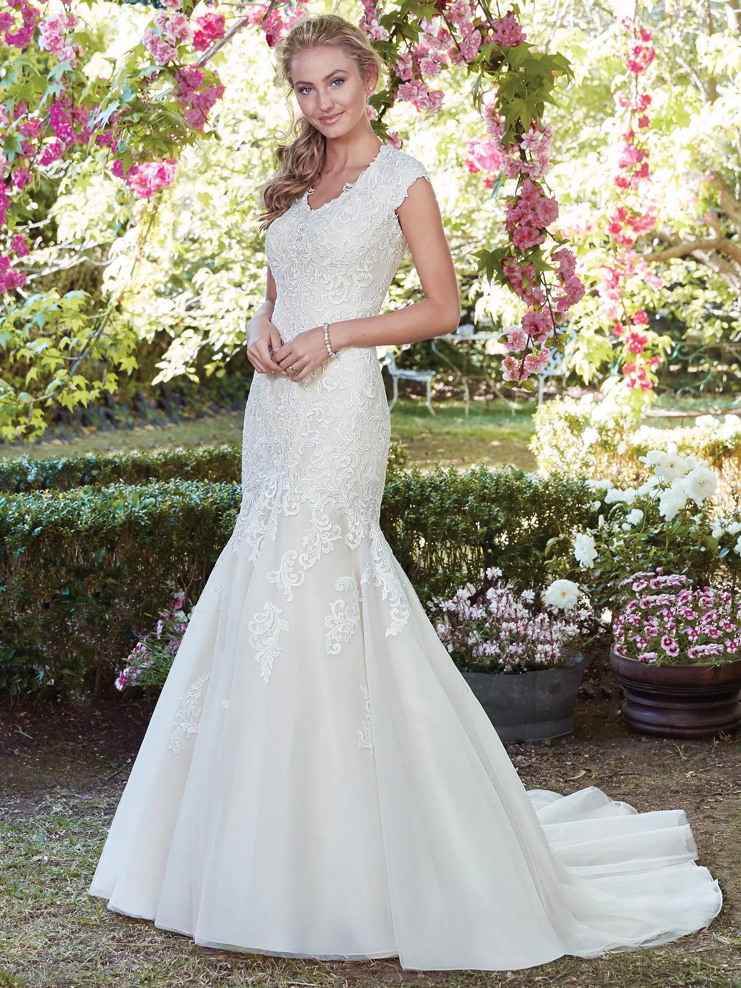 Victoria Anne  Rustic Lace Wedding Dress by Rebecca Ingram