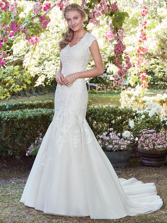 Victoria Anne (7RS912) Rustic Lace Wedding Dress by Rebecca Ingram