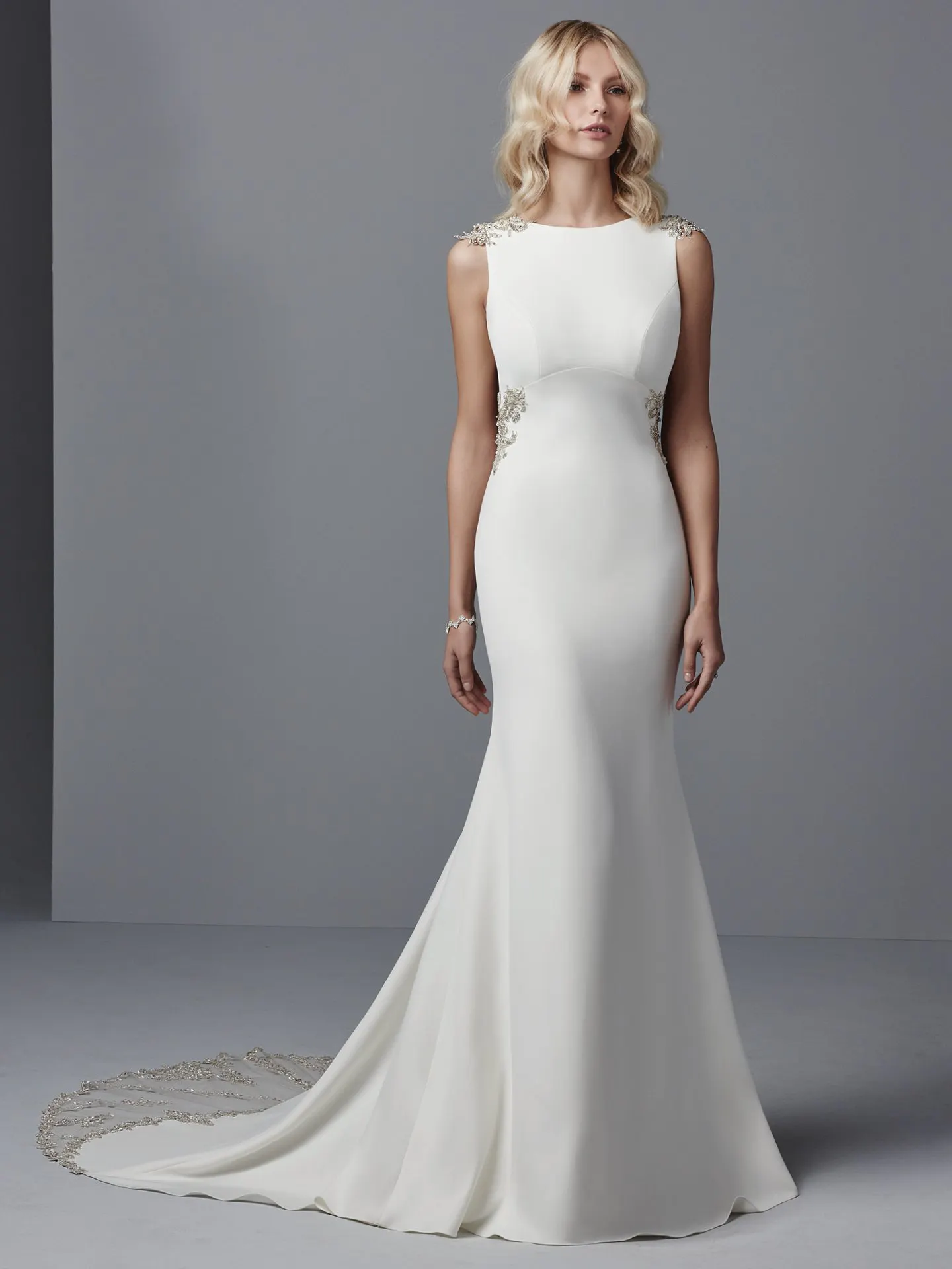 Noah  Simple Satin Wedding Dress By Sottero and Midgley
