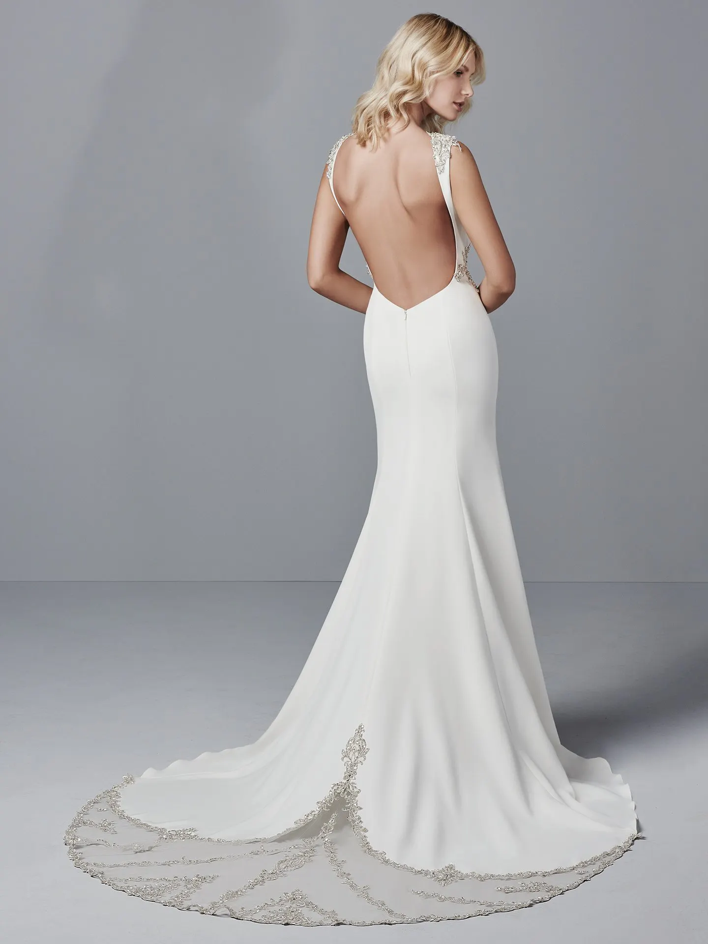Noah  Simple Satin Wedding Dress By Sottero and Midgley