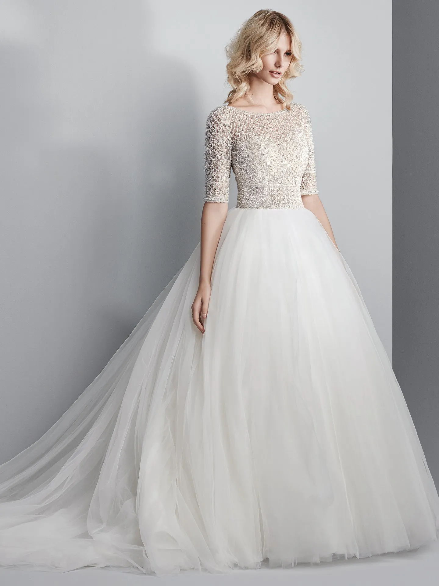 Allen Princess Sleeved Ballgown Wedding Dress by Sottero and Midgley